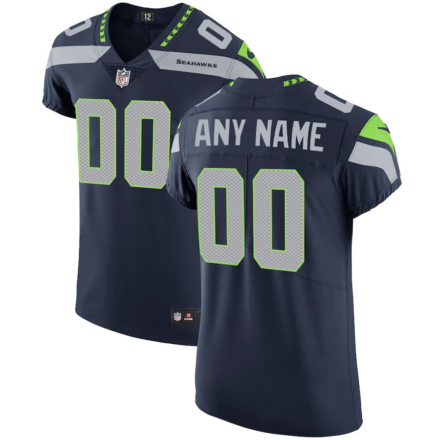 Men Seattle Seahawks Nike Navy Vapor Untouchable Custom Elite NFL Jersey->seattle seahawks->NFL Jersey